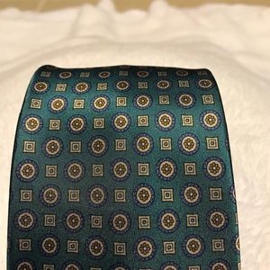 Men’s Tie Blue/Green Deep Teal Geometric Shapes
